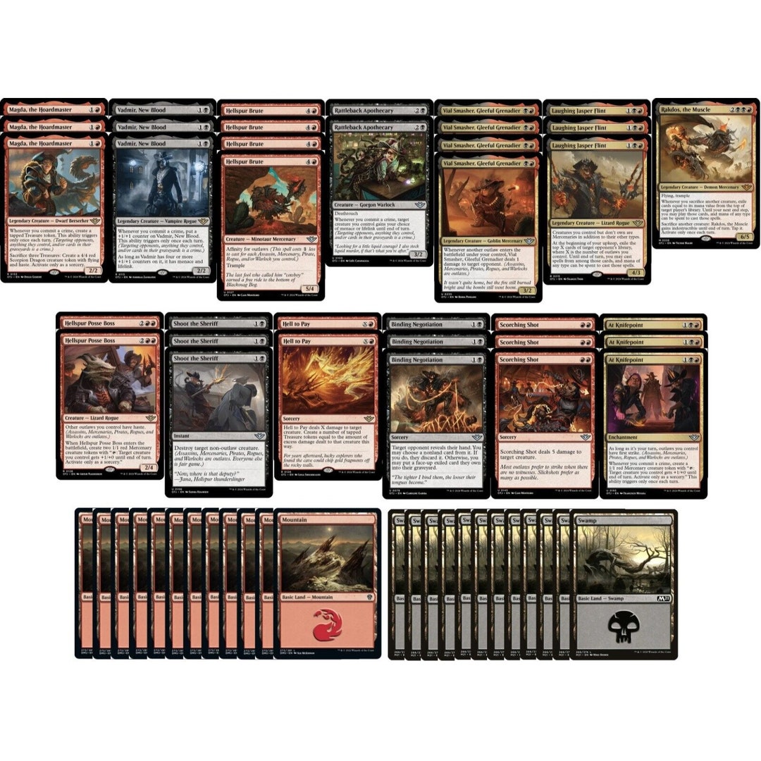 Elite Rakdos Outlaw Crime MTG Deck - Red Black - Very Powerful - 60 Card!!!  - Etsy