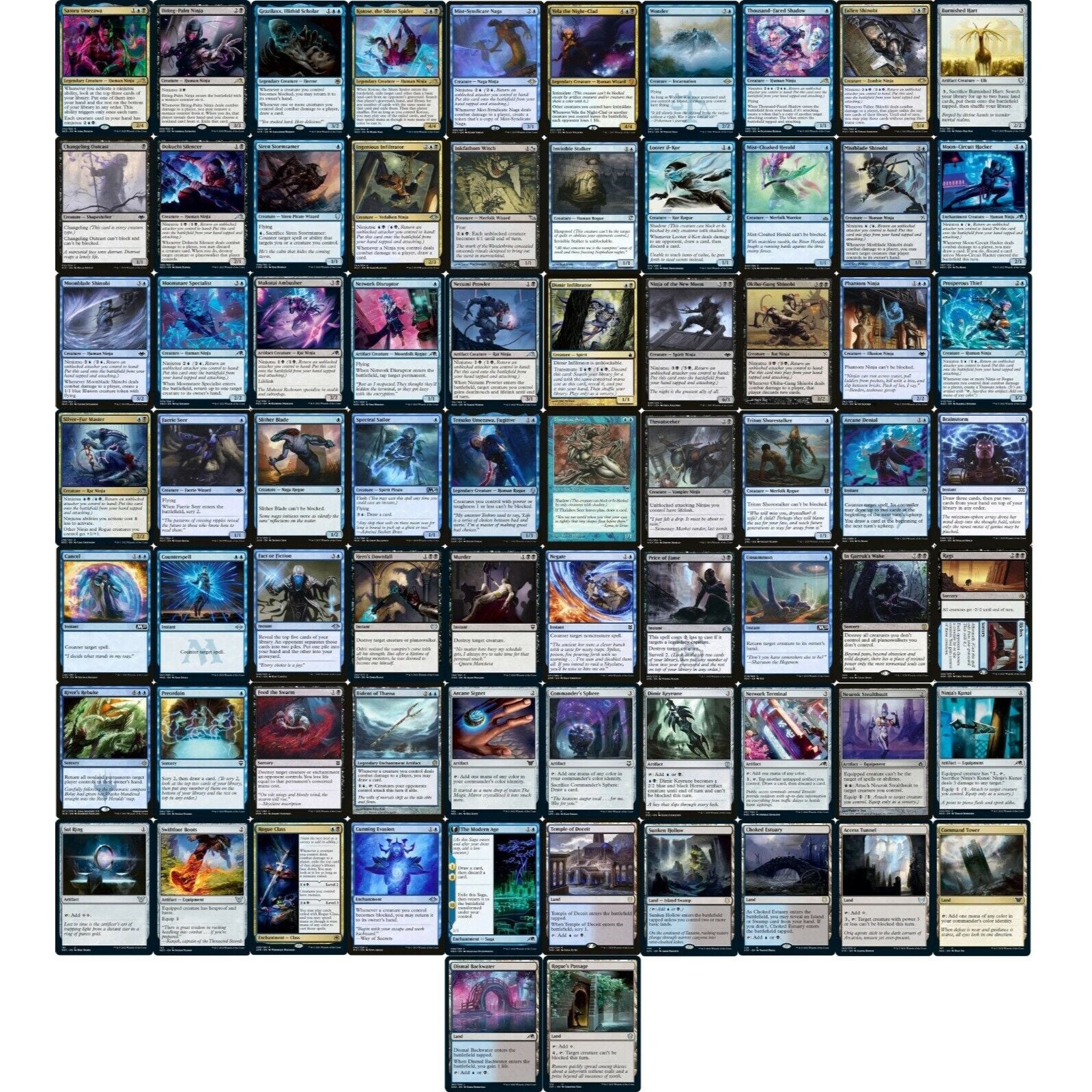 Commander Dimir Ninja Deck - Blue Black - EDH -100 Card - MTG NM/M