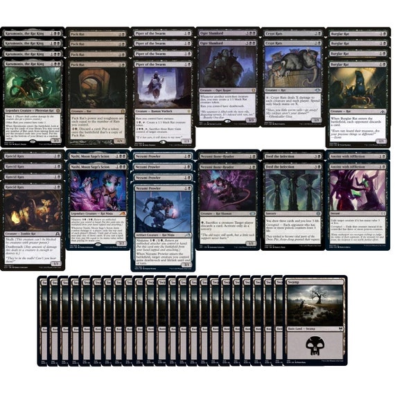 Elite Rat Deck - Discard - Mono Black - Powerful - Modern - 60 Card MTG  NM/M!!