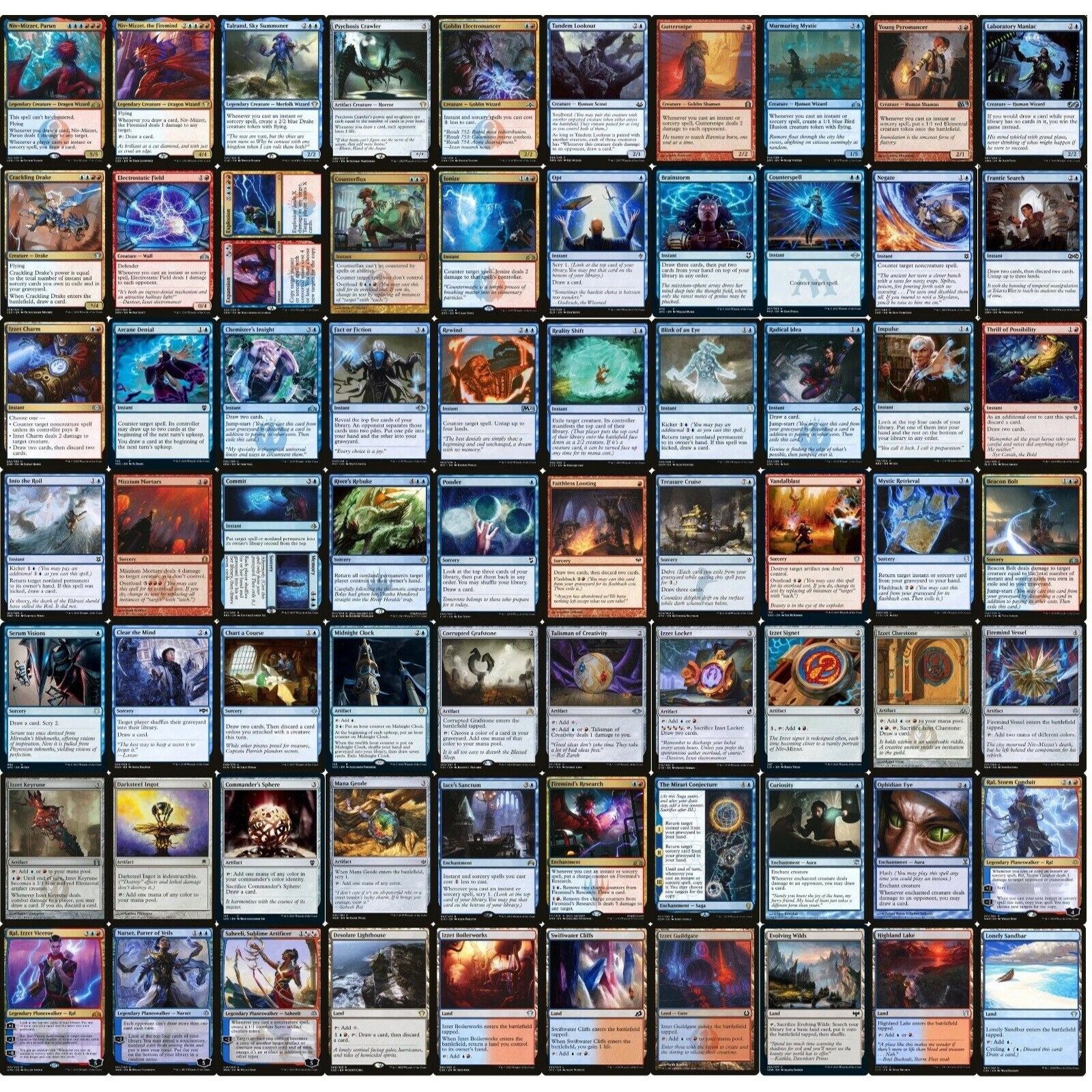 Commander Izzet Spells Deck - Niv-mizzet - Blue Red - EDH -100