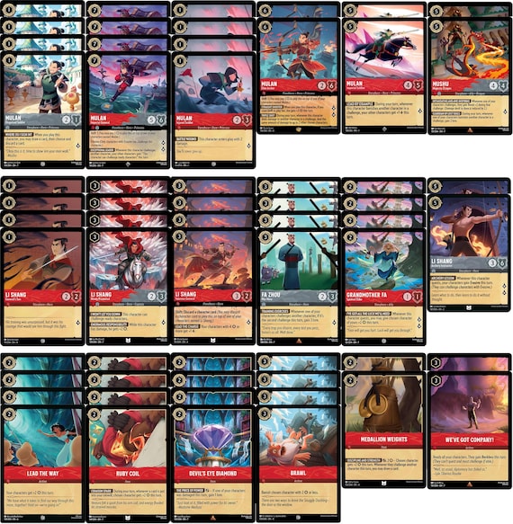 Mulan Disney Lorcana Deck - Custom Built - Powerful - 60 Card!!! - Etsy