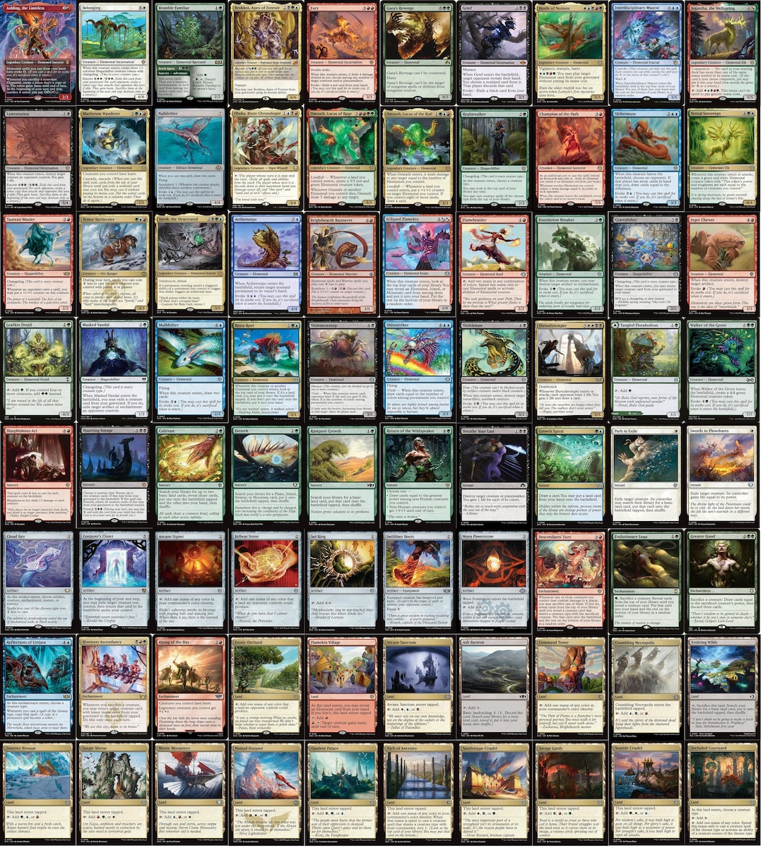 Elementals Magic the Gathering Commander Deck - 5-color Ashling ...