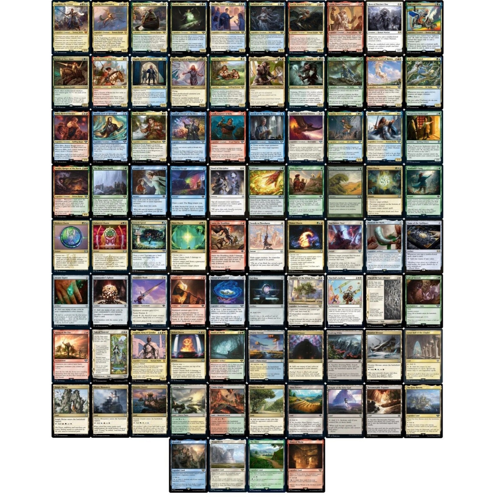 mtg lotr best commander deck Tom Bombadil SAGA ENCHANTRESS Five-Color Magic Custom Command CommanderComplete mtg lotr commander decks card