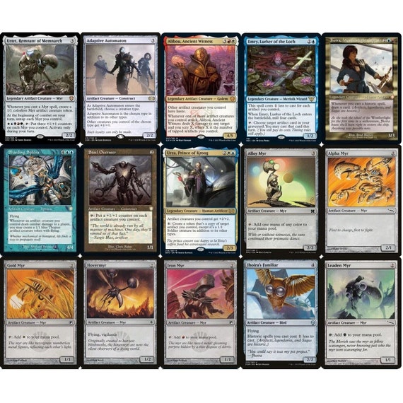 Custom Commander Magic: The Gathering Deck - Myr Tribal With Urtet, Remnant Of Memnarch Commander Trading Card Games Custom Commander Magic: The Gathering Deck - Myr Tribal With Urtet, Remnant Of Memnarch Commander Trading Card Games