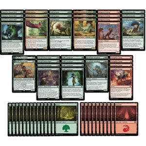 Baraja Elite Dinosaur - Gruul - Rojo Verde - Muy poderosa - ¡MTG de 60 cartas!