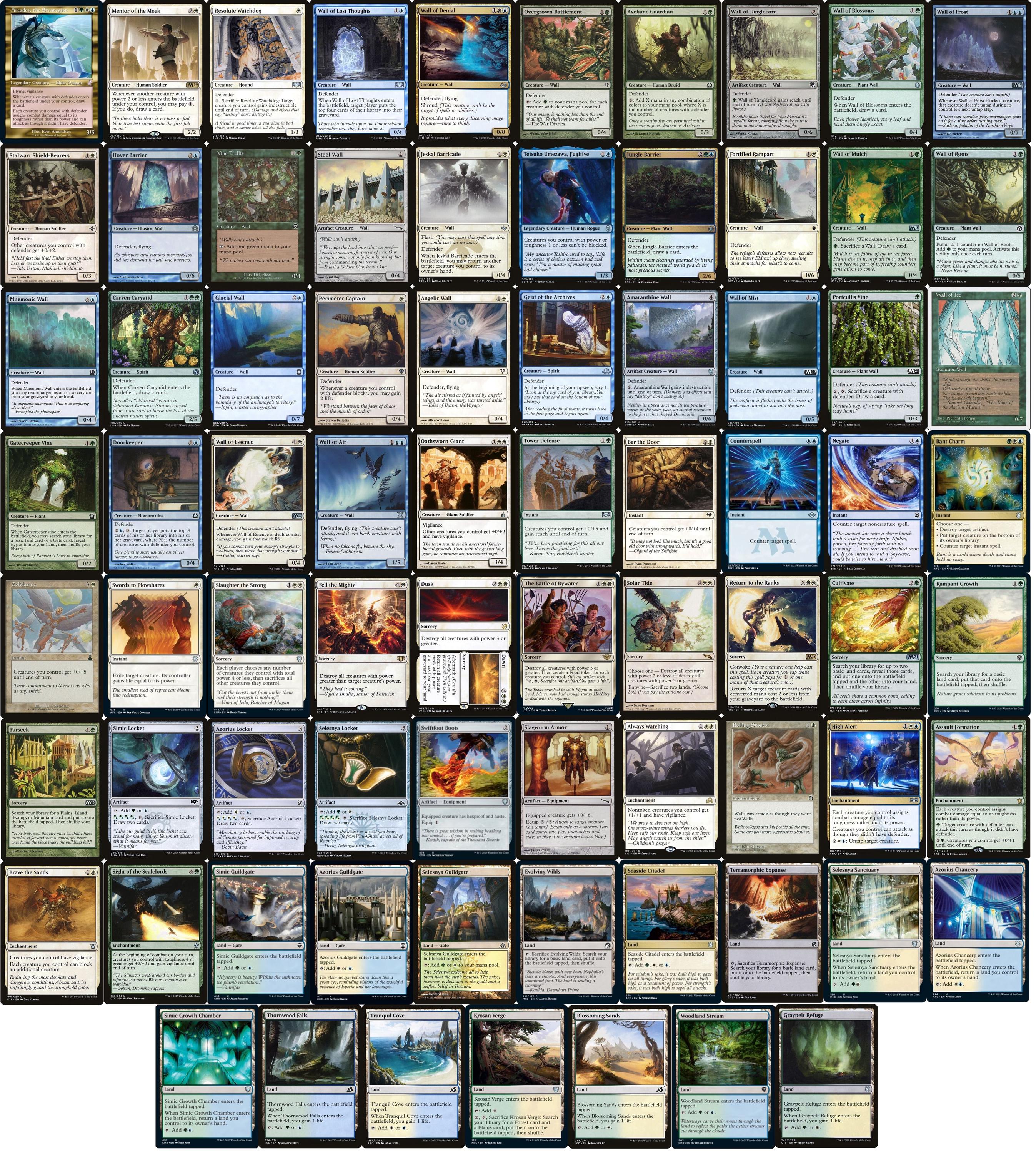 mtg wall commander deck Elite Wall Assault Commander Deck - Arcades, The Strategist - Blue Green White - Custom Built - MTG - EDH