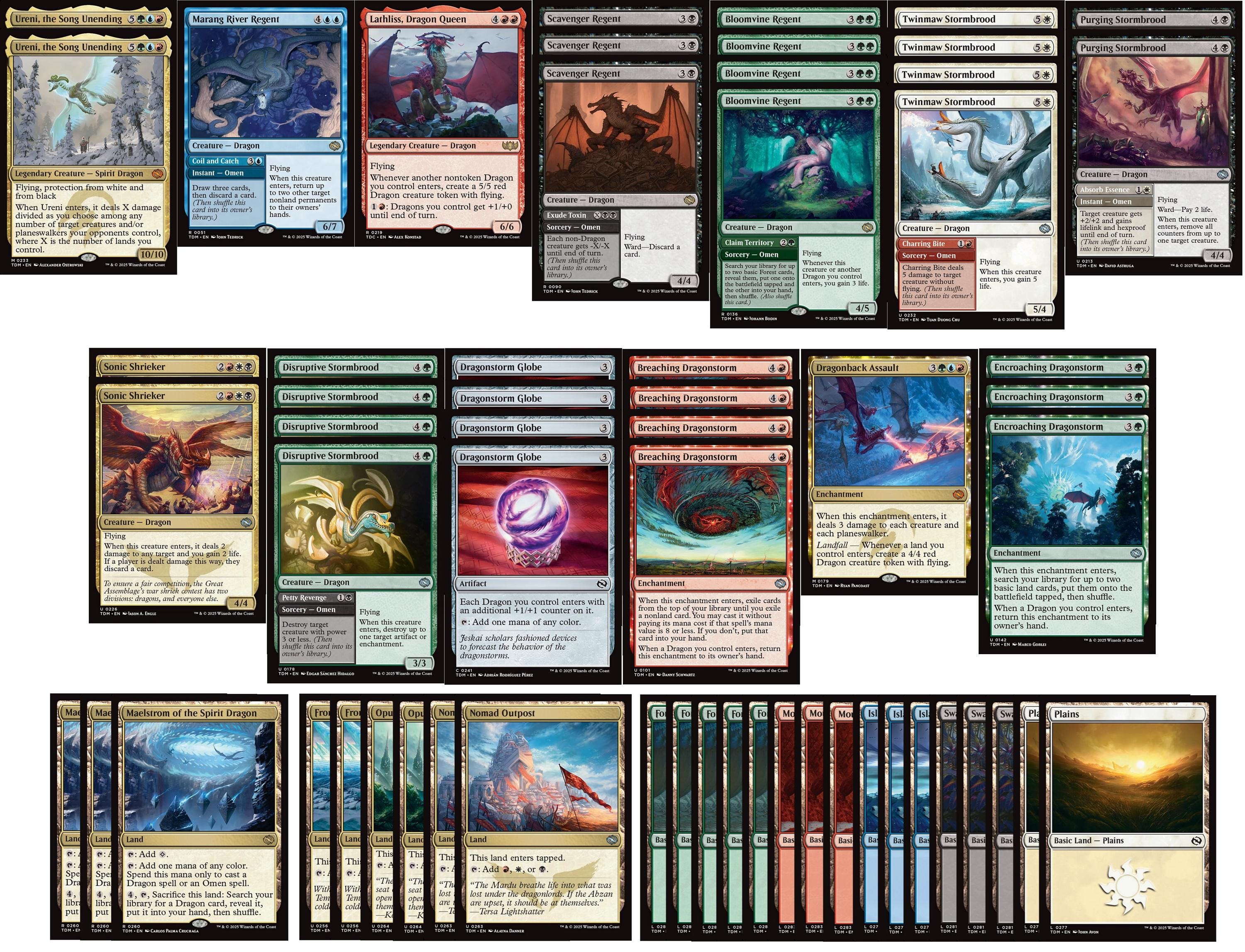 5 Color Dragon Deck Mtg - Etsy
