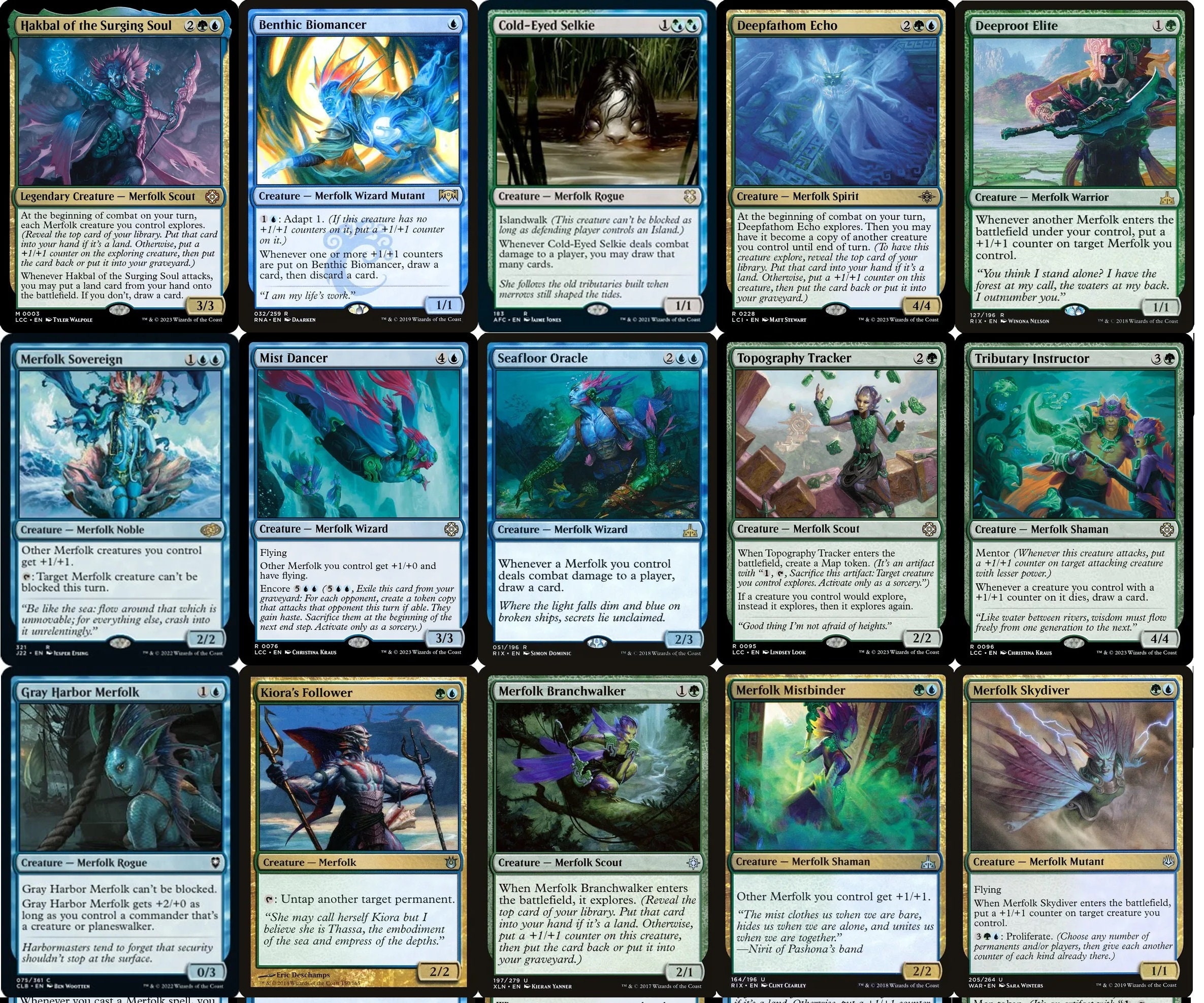 Commander Merfolk Deck - Hakbal - Simic - Blue Green - EDH -100 Card ...