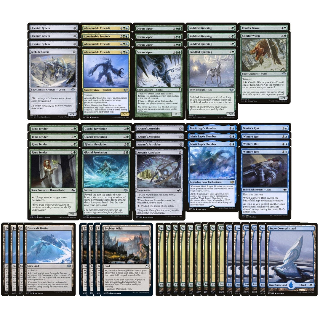 Mazo Moderno De 60 Cartas Verde/blanco Enchantment Magic The Gathering