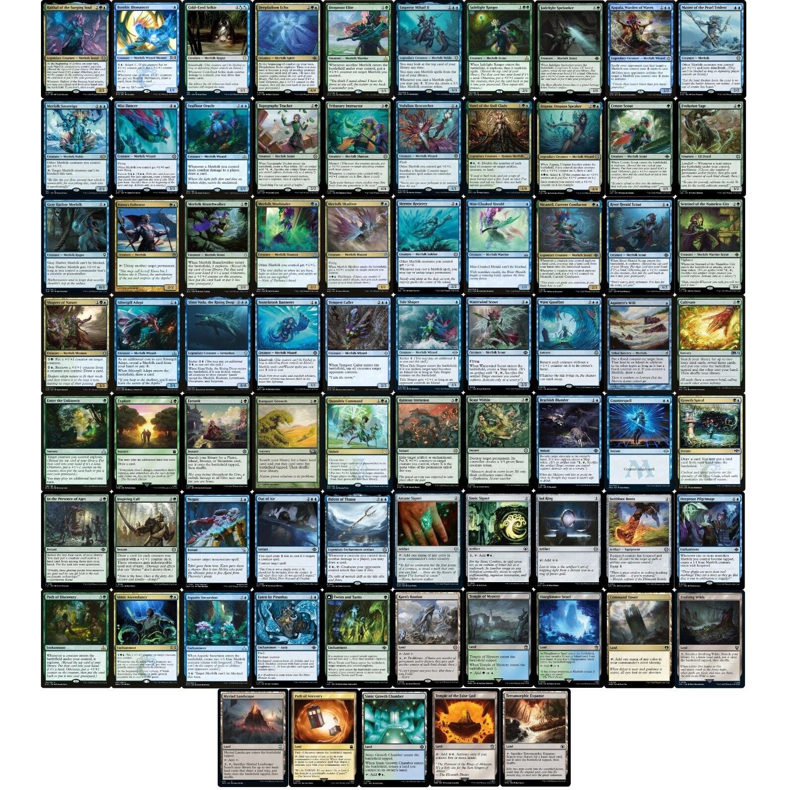 Commander Merfolk Deck - Hakbal - Simic - Blue Green - EDH -100 Card - MTG NM/M!