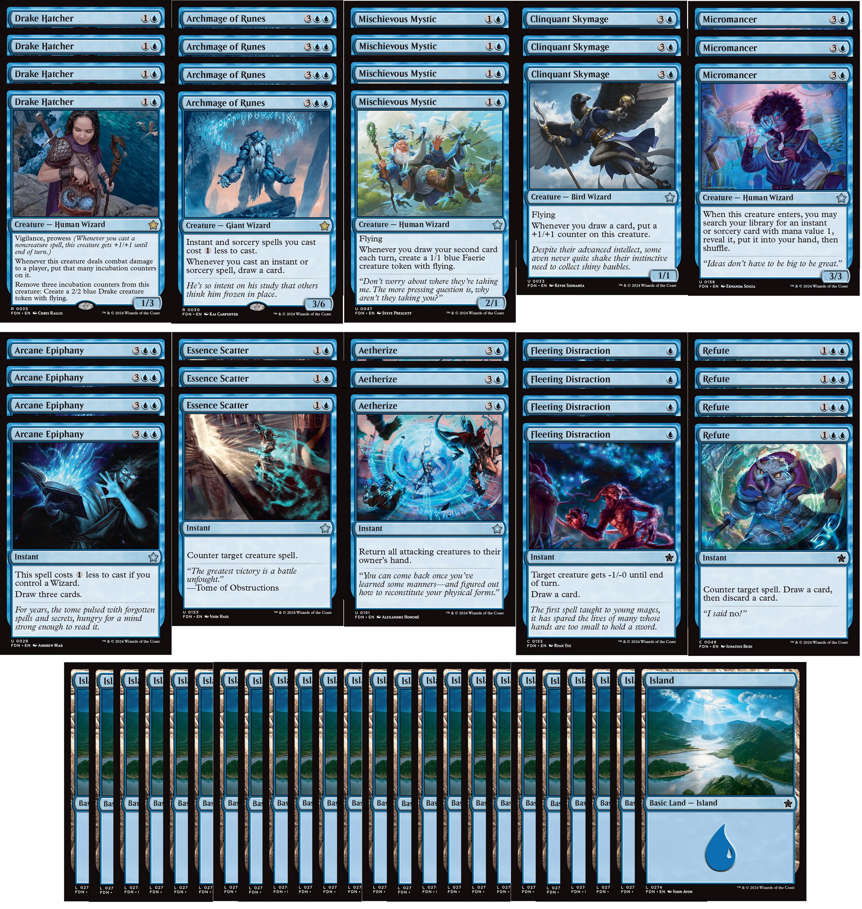 Elite Mono Blue Wizard Deck - Very Powerful - Modern Pioneer - 60 Card MTG!!!  - Etsy
