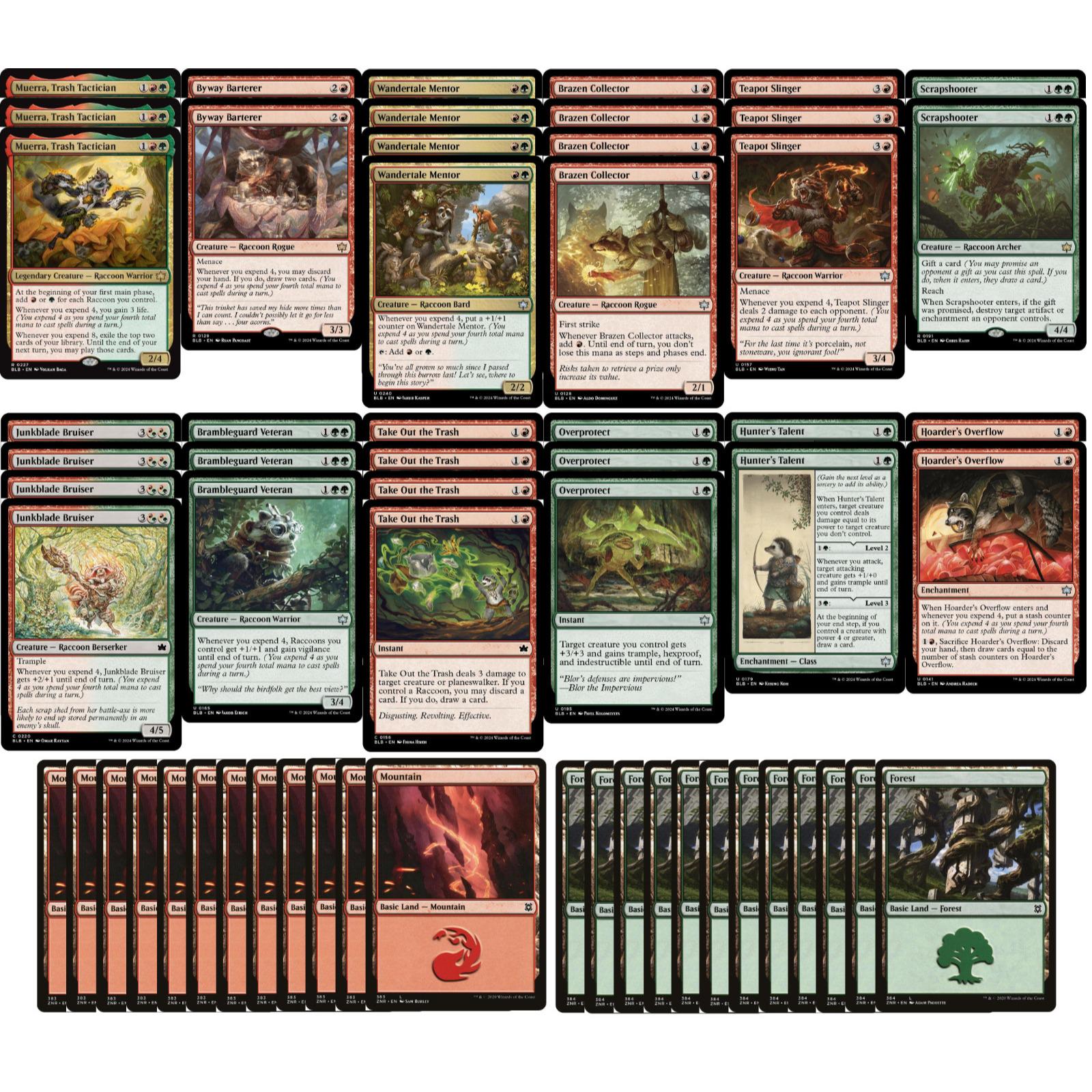 best green red cards mtg Elite Gruul Raccoon Deck - Green Red - Very Powerful - 60 Card - MTG NM/M!