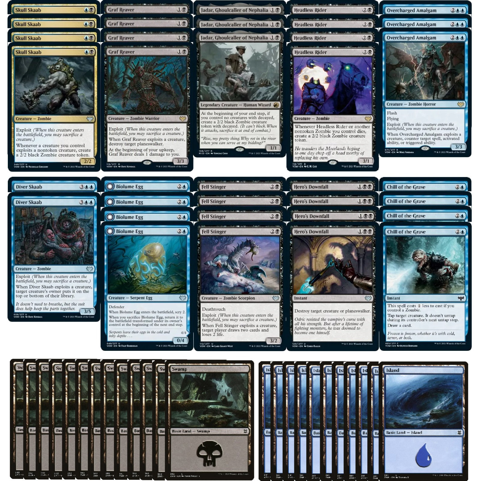 Dimir Zombie Exploit Deck - Blue Black - Very Powerful - 60 Card