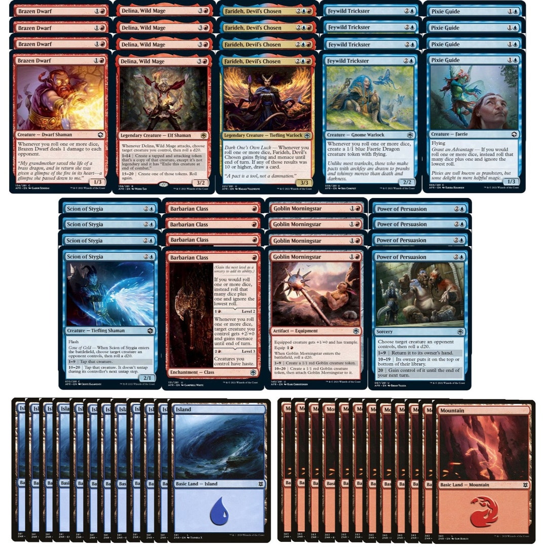 Elite Izzet D20 Roll Deck - Red Blue Combo - Very Powerful - 60
