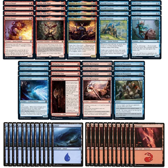 roll a d20 mtg cards Elite Izzet D20 Roll Deck - Red Blue Combo - Very Powerful - 60 Card - MTG  NM/M!