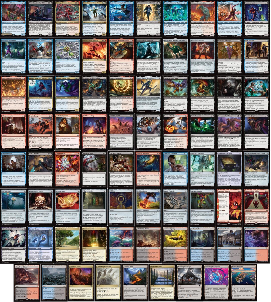 spiderman commander decks mtg Deck EDH Deck Cosmic Spider-Man 100 Magic Cards Custom D Moonveil Games Ready to play MTG EDH deck from Gray Gauntlet Games. Magic: The Gathering Marvel's Spider-Man