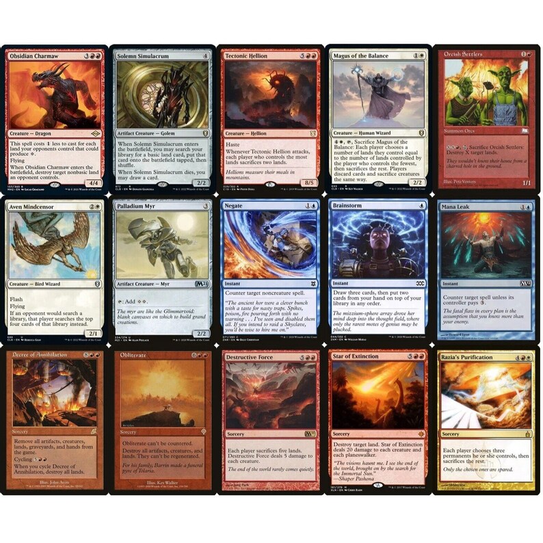 Commander Land Destruction Deck Red Blue White EDH 100 Card MTG NM/M Etsy