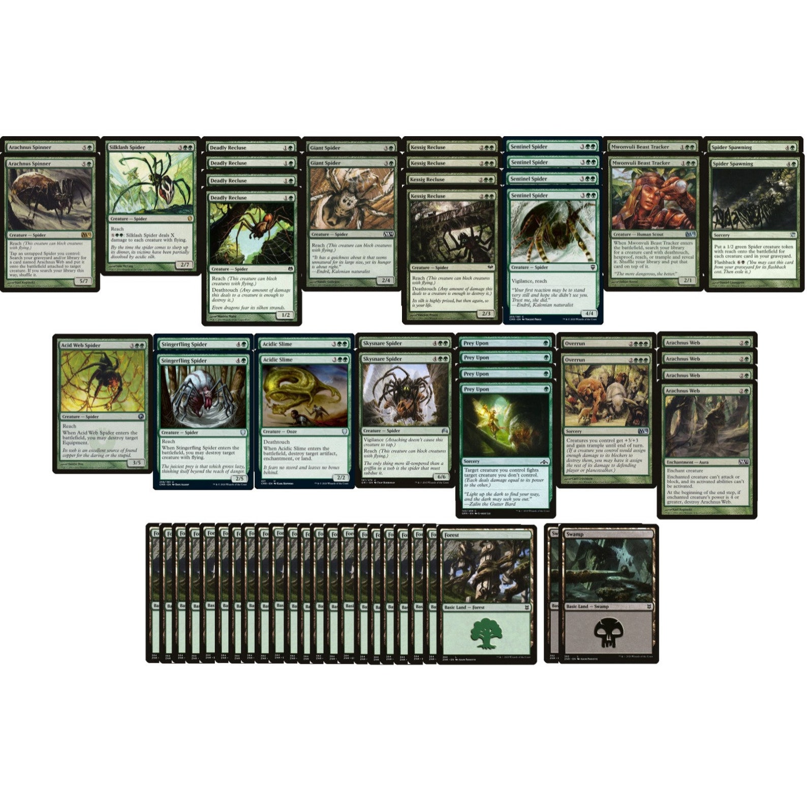 Mono Green Spider Deck - 60 Card - Modern - MTG Magic the Gathering ...
