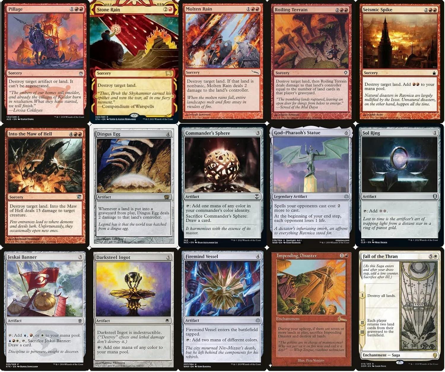 land destruction cards mtg Elite Commander Deck - Jeskai - Red Blue White - EDH - Numot, The Devastator - 100 Card - Custom Magic The Gathering Deck MTG Best Standard Land destruction