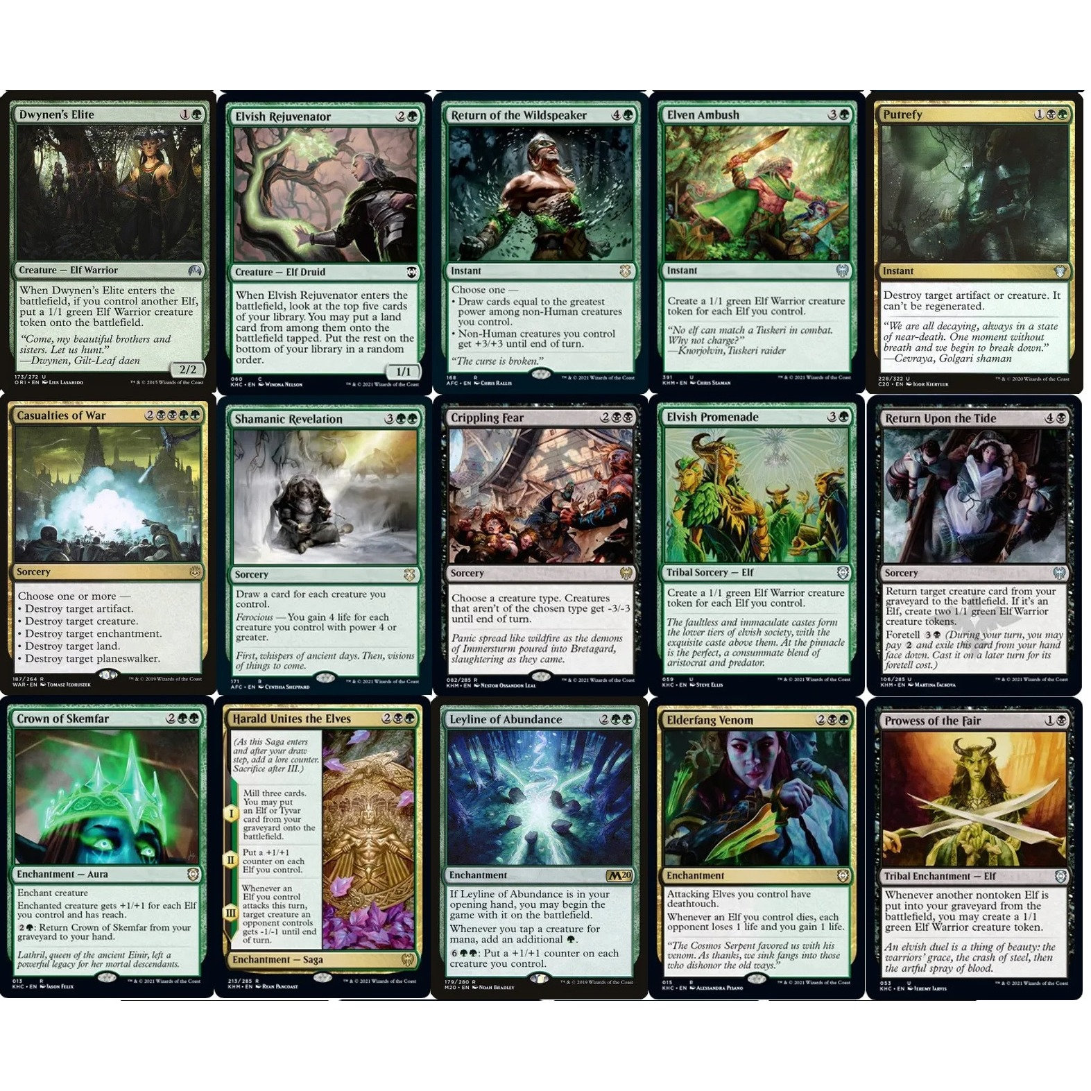 Commander Golgari Elf Deck - Lathril - Green Black - EDH -100 Card ...