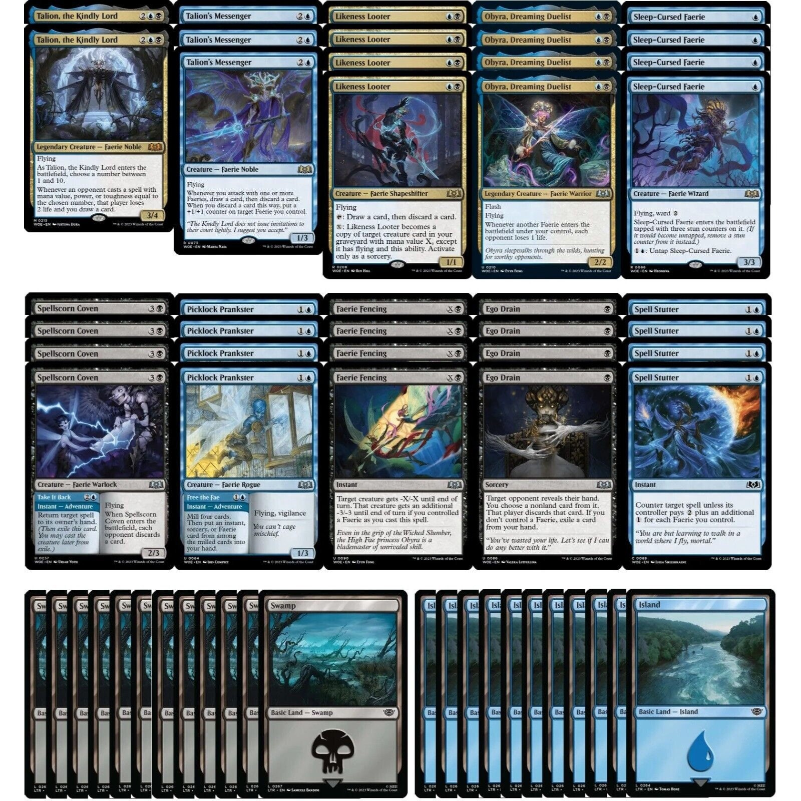 Elite Dimir Faerie Deck - Blue Black - Magic the Gathering - 60