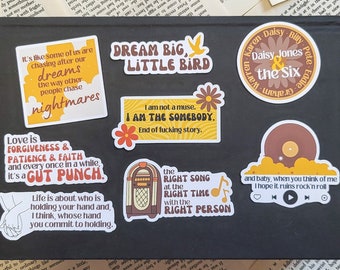 Daisy Jones and the Six Matte Vinyl Stickers | Taylor Jenkins Reid-inspired: Daisy Jones, Aurora, I Am Not A Muse, Dream Big And More!