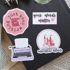 NaNoWriMo Sticker Set | National Novel Writing Month Writer Inspiration 4 Matte Vinyl Stickers