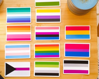 Pride Flags Matte Vinyl Stickers | Simple Pride Flag Stickers, LGBTQIAP+, Queer, Rainbow, Gay, Lesbian, Bisexual, Pansexual, Nonbinary...