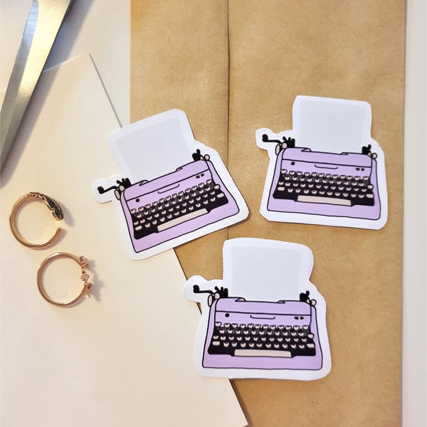 Pastel Typewriter Matte Vinyl Sticker | Writer Essentials Sticker