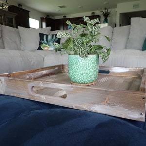 18&quot; x 18&quot; Large Wood Ottoman Tray/Serving Tray