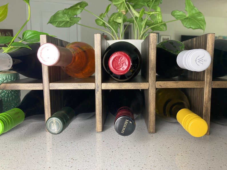 Solid Wood Wine Rack, Countertop Wine Rack, 6-10 Bottle Wine Rack, Wine ...