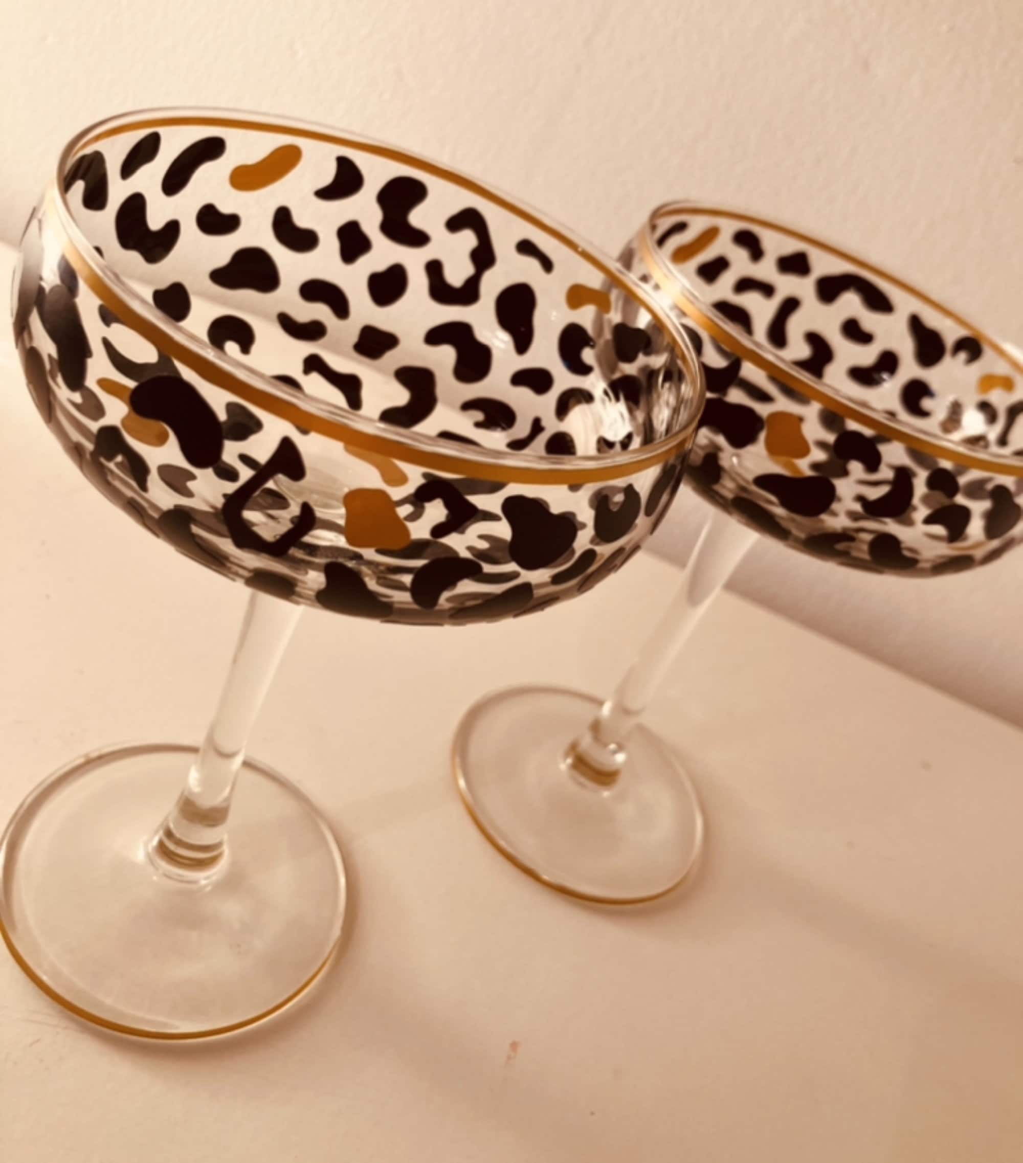 Martini Glass  Gold Leopard - Set of 4 – Mary Square