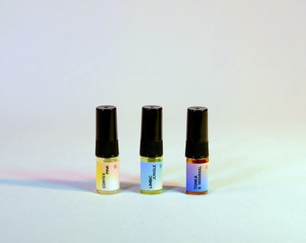 indie perfume sample set of three • 2mL atomiser samples • made in Singapore •