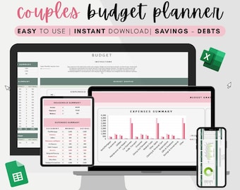 Couples Budget Planner: Google Sheets & Excel Template (Digital Download)