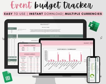 Event Budget Planner Spreadsheet | Google Sheets & Excel Template (Digital Download)