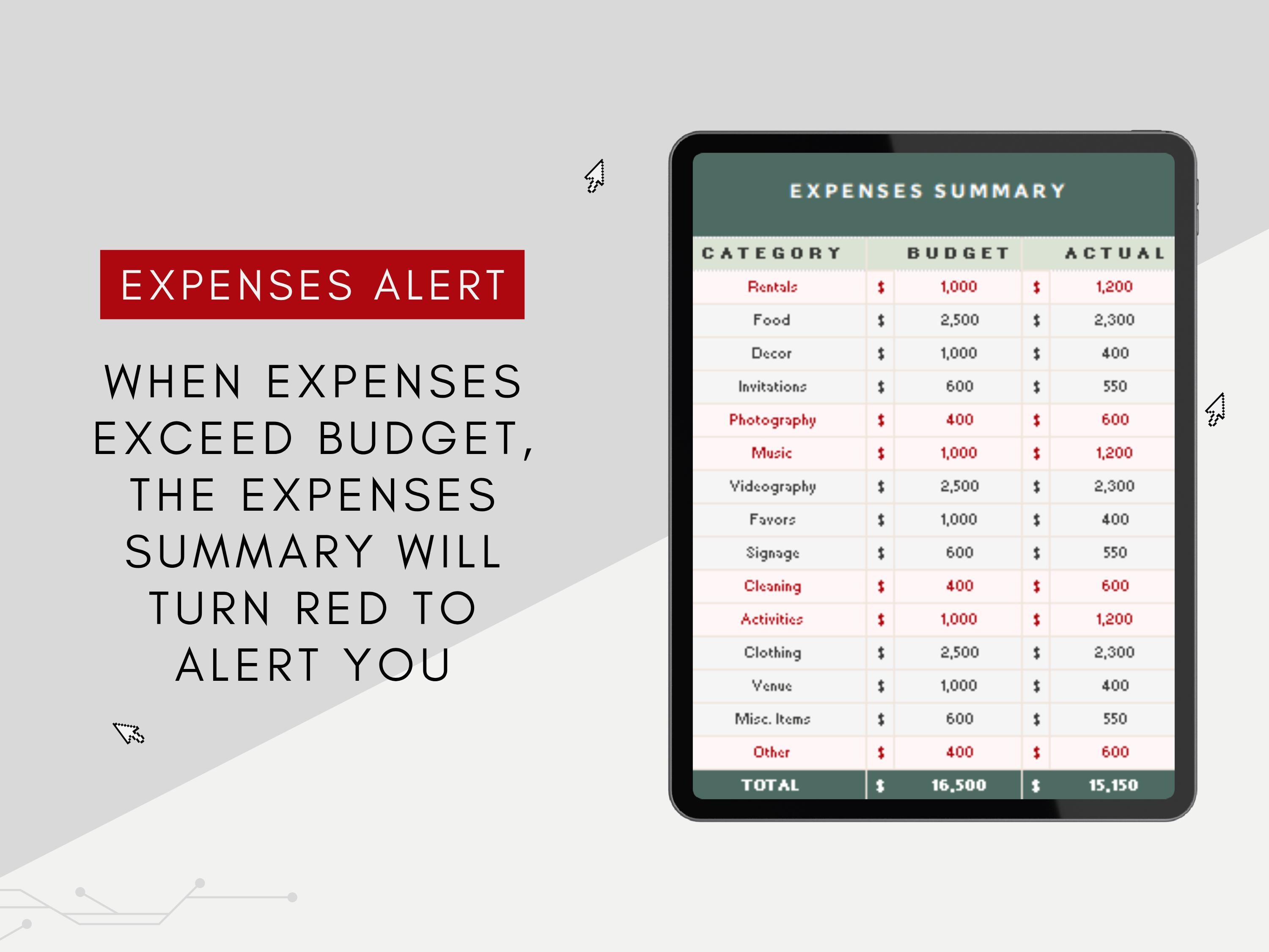 Event Budget Planner Spreadsheet | Google Sheets & Excel Template ...