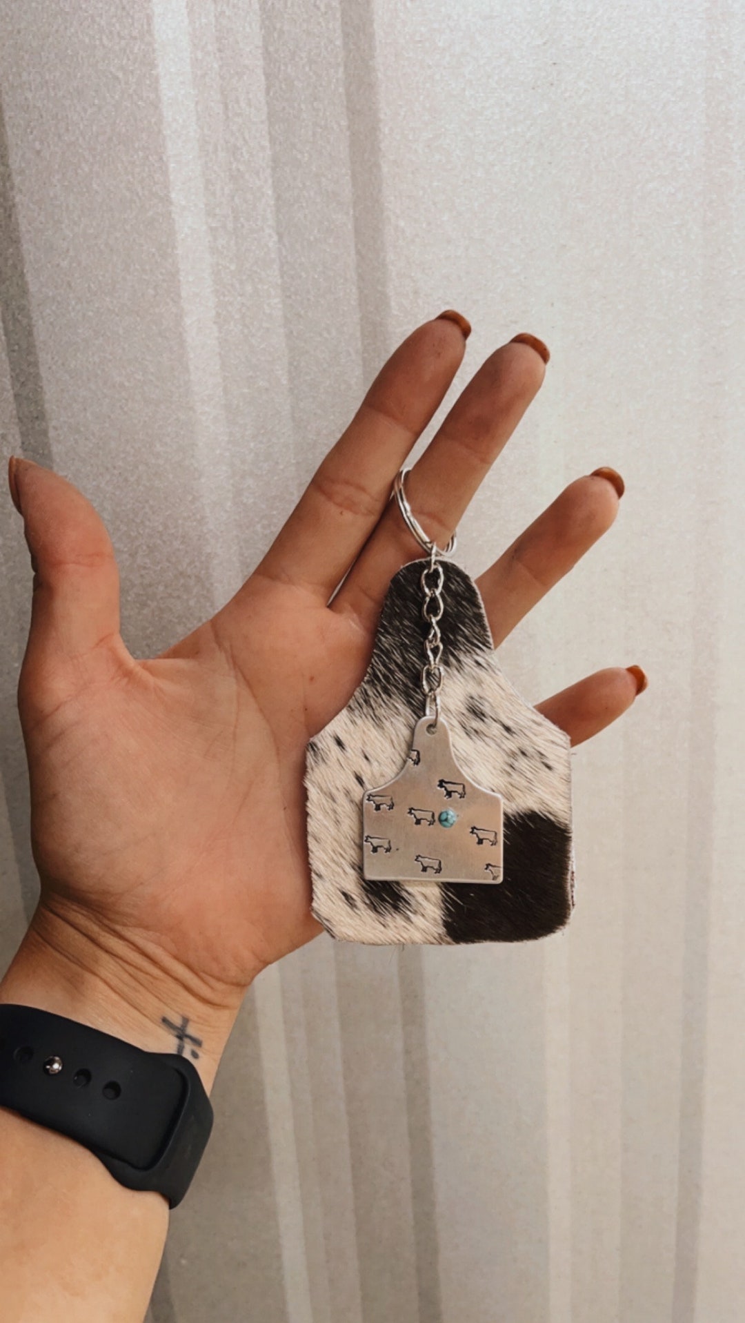 Custom Ear Tag Keychain Etsy