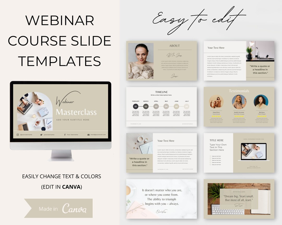 Ecourse Bundle Course Creator Toolkit 45 Webinar Templates - Etsy Canada