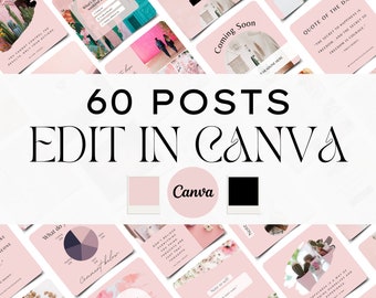 Lifestyle Instagram Posts, Customizable Canva Templates, Blush Pink Instagram Feed, Motivational Quotes Inspire followers, Boost Engagement