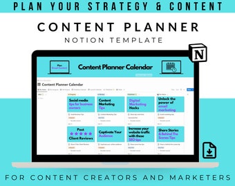 Notion Template Social Media Planner, Content Planner Digital Planner for Business & Freelancer Instagram Facebook Youtube Calendar Template