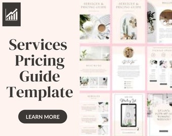 Services & Pricing Guide, Canva Template, Price List, Portfolio for Freelancers, Social Media Managers, Entrepreneurs