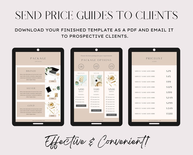 Services & Pricing Portfolio Canva Template Price List Etsy