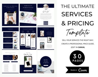 Services & Pricing Guide, Canva Template, Price List, Client Welcome Guide Template, Pricing Package, Edit in Canva