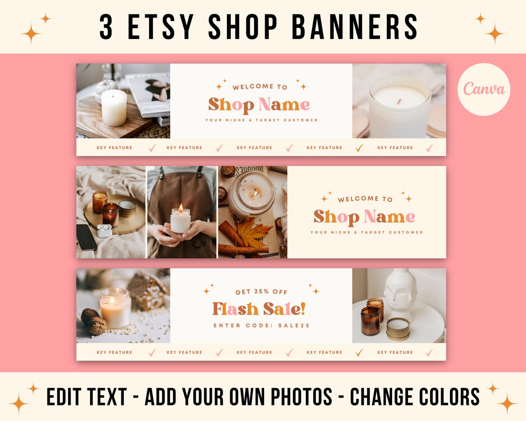 Etsy Shop Banner Template, Canva Templates, Shop Branding Kit, for New