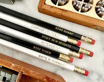 Musician Gift, Graduation Gift, Funny Pencils, Gift for Musician, Gift for Piano student, teacher, songwriter