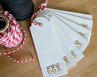 Monogram Letterpress Gift Tags - Birthday, Wedding, Anniversary, Christmas Gifts