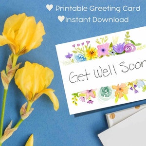 Tarjeta Get Well Soon, conjunto de tarjetas de felicitación imprimibles, tarjeta de mejores deseos, tarjeta de felicitaciones, tarjeta de agradecimiento, tarjeta en blanco