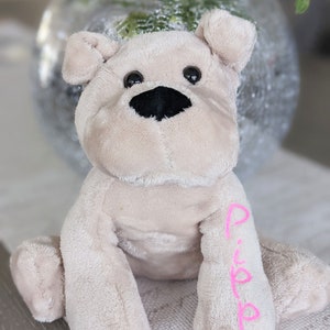 Personalized Puppy Plush Dog Stuffed Animal Super Soft 7.5in Tall Gift Birthday Gift Baby Boy Girl Birth Announcement Baby Shower Gift