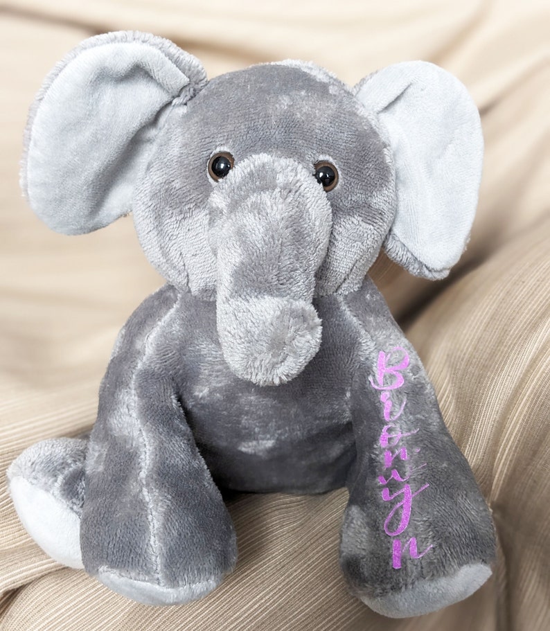 Personalized Elephant Plush, Super Soft Stuffed Animal, 7.5in - Etsy