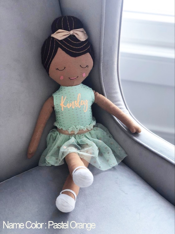 Personalized Hispanic Princess Ballerina Pillow Doll With Teal Dress and Sandals Custom Birthday Gift Flower Girl Gift Newborn Gift 21 Tall Etsy